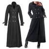 Women Gothic Style Military Black Wool Coat Women Long Coat 